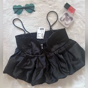 H&M Black Satin Blouse